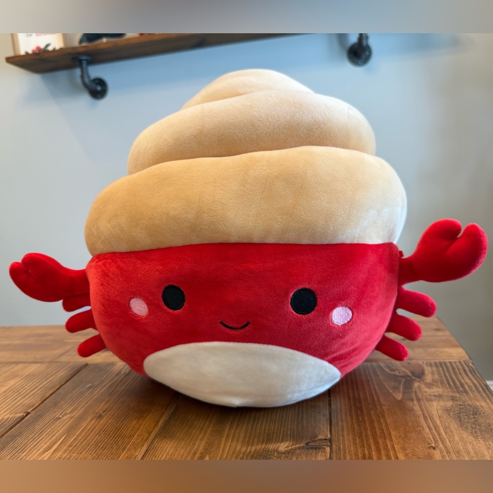 Original Squishmallow 12” Indie The Hermit Crab Red & Tan Stuffed Plush